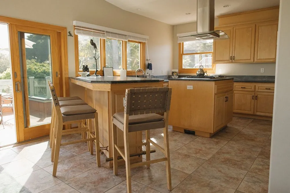 Kitchen island with seating for four